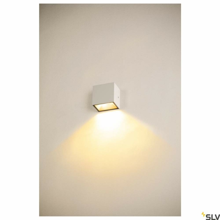SLV SITRA S WL SINGLE, LED Outdoor Wandaufbauleuchte, weiss, CCT switch 3000/4000K