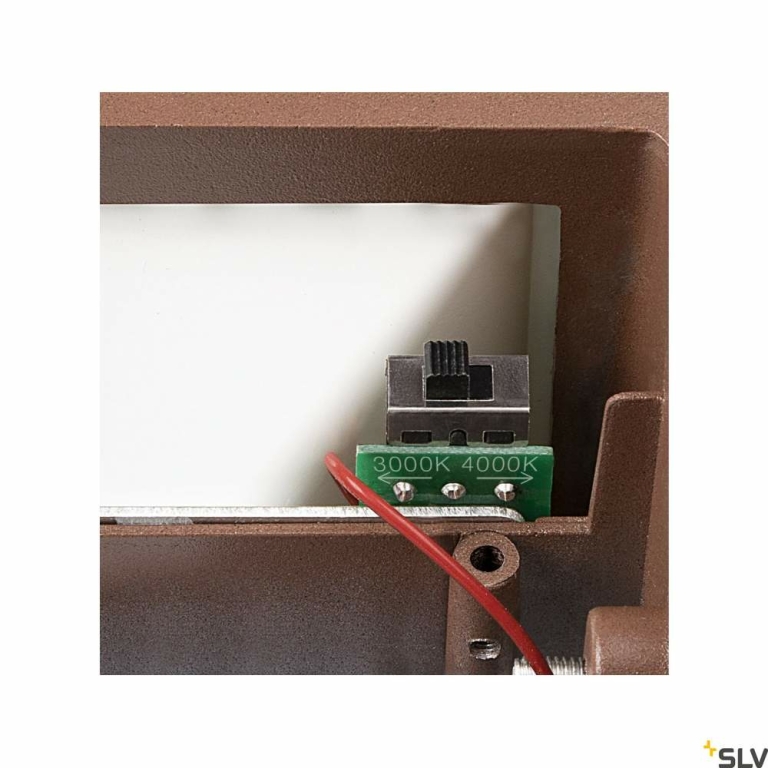 SLV SITRA S WL SINGLE, LED Outdoor Wandaufbauleuchte, rost farbend, CCT switch 3000/4000K