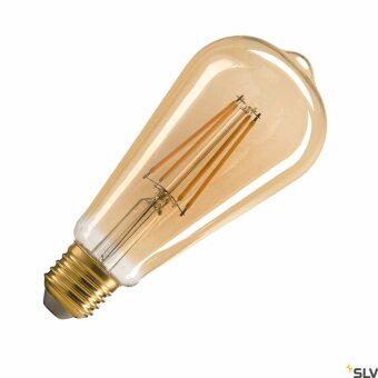 SLV ST64 E27, LED Leuchtmittel gold 7,5W 2500K CRI90 320°