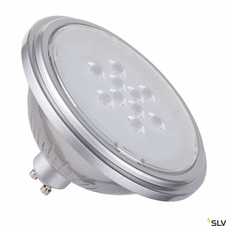 SLV QPAR111 GU10, LED Leuchtmittel silber 7W 2700K CRI90 25°