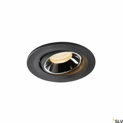 SLV NUMINOS® MOVE S, Deckeneinbauleuchte schwarz / chrom 3000K 40°