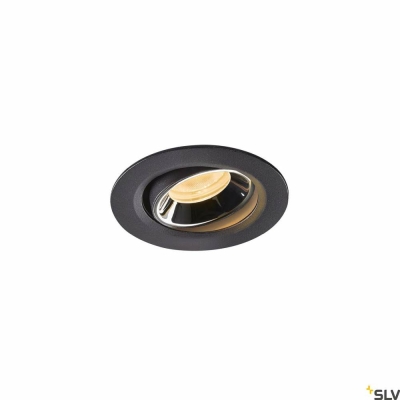 SLV NUMINOS® MOVE XS, Deckeneinbauleuchte schwarz / chrom 3000K 40°