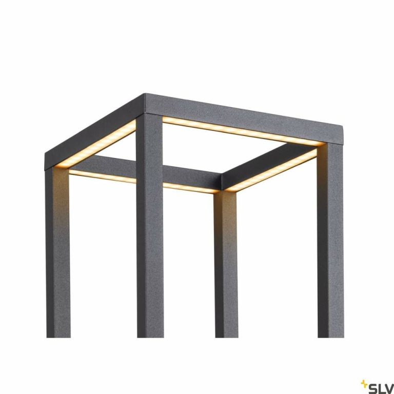SLV QUADRULO LED Outdoor Stehleuchte aluminium IP55 anthrazit 3000K (LED fest verbaut)