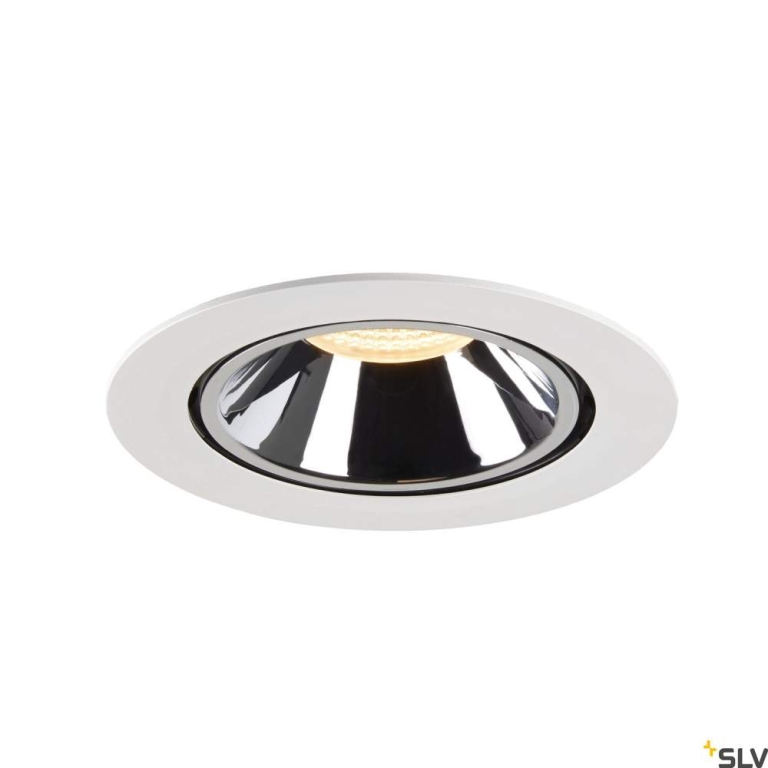 SLV NUMINOS® GIMBLE XL, Deckeneinbauleuchte weiß / chrom 3000K 20°