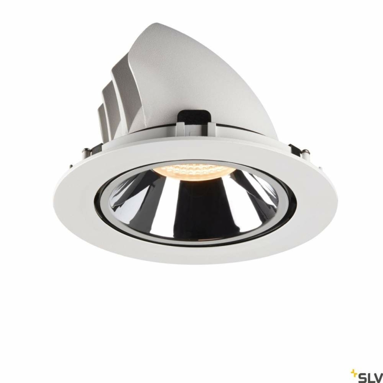 SLV NUMINOS® GIMBLE XL, Deckeneinbauleuchte weiß / chrom 2700K 40°