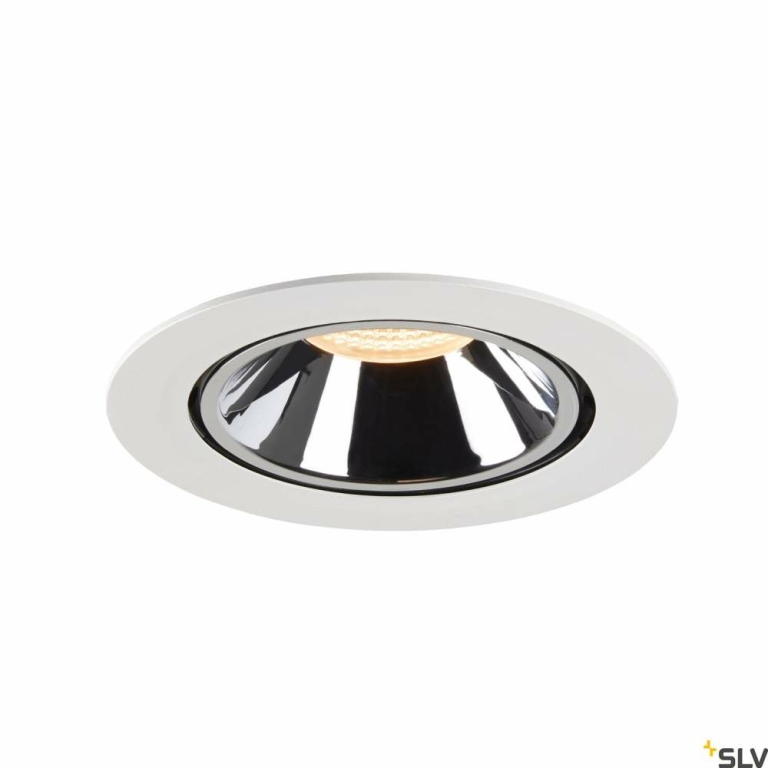 SLV NUMINOS® GIMBLE XL, Deckeneinbauleuchte weiß / chrom 2700K 40°