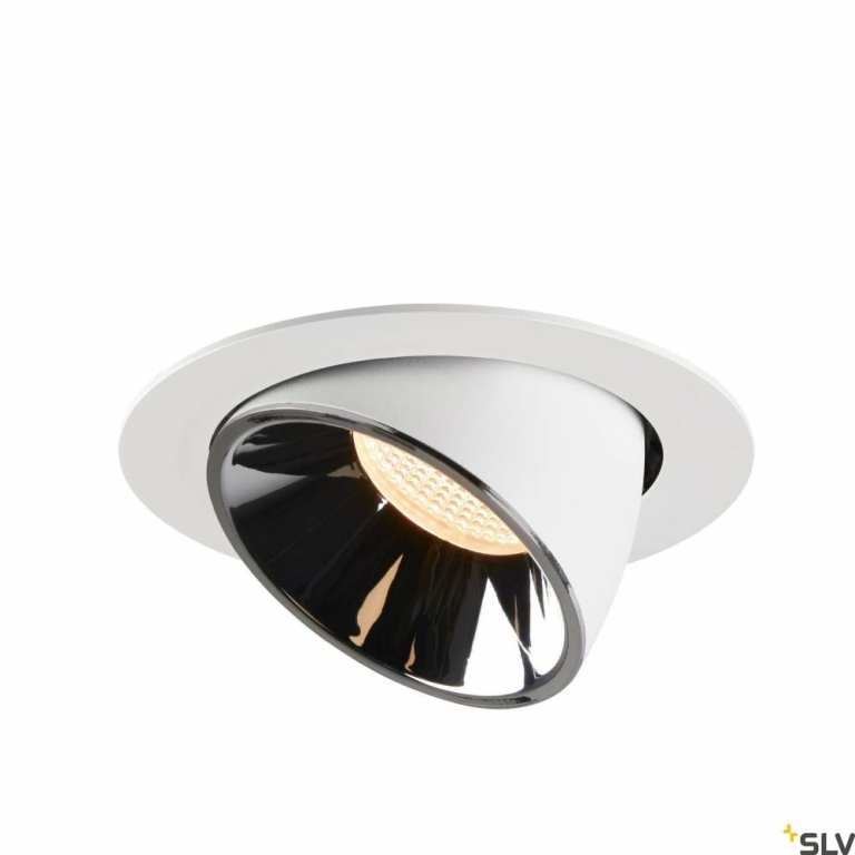 SLV NUMINOS® GIMBLE XL, Deckeneinbauleuchte weiß / chrom 2700K 40°