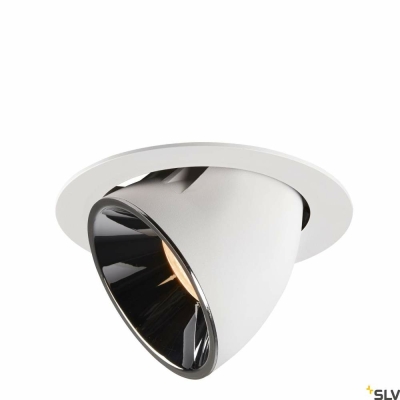 SLV NUMINOS® GIMBLE XL, Deckeneinbauleuchte weiß / chrom 2700K 40°