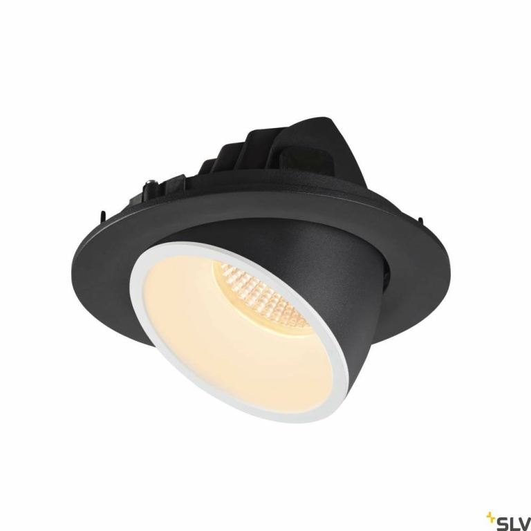 SLV NUMINOS® GIMBLE L, Deckeneinbauleuchte schwarz / weiß 3000K 40°