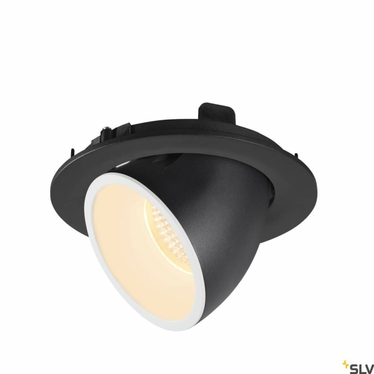 SLV NUMINOS® GIMBLE L, Deckeneinbauleuchte schwarz / weiß 3000K 40°