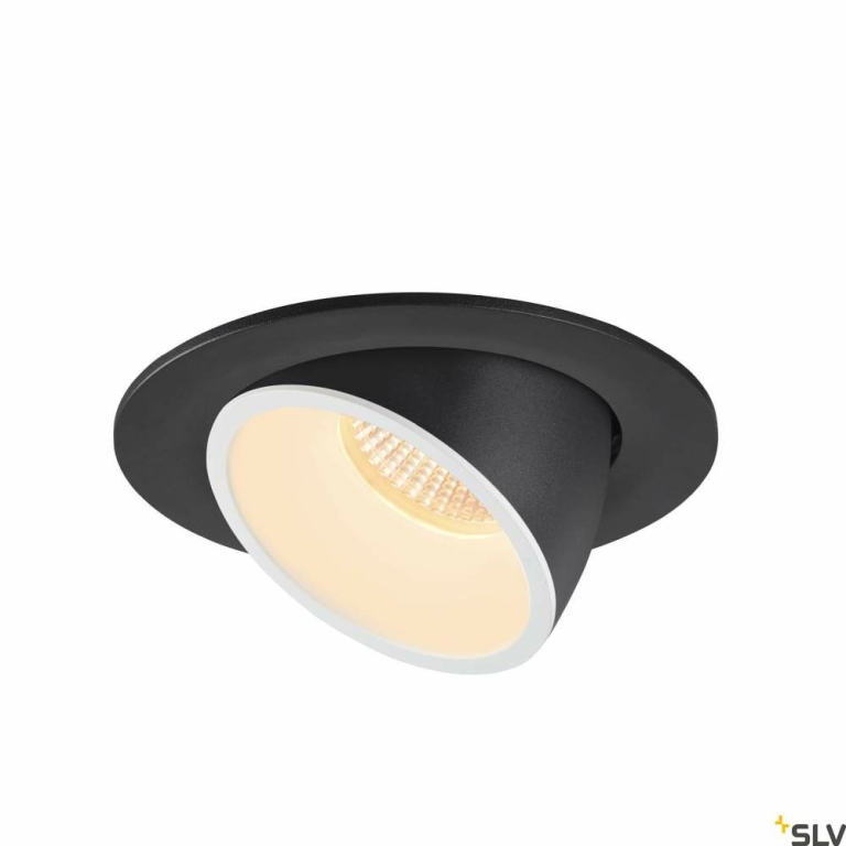 SLV NUMINOS® GIMBLE L, Deckeneinbauleuchte schwarz / weiß 3000K 40°