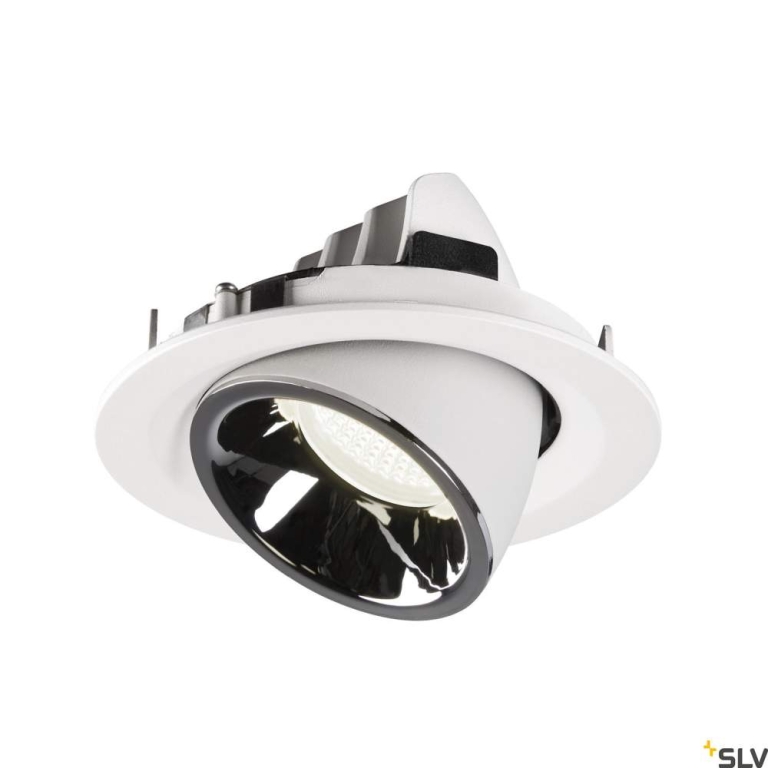 SLV NUMINOS® GIMBLE M, Deckeneinbauleuchte weiß / chrom 4000K 55°