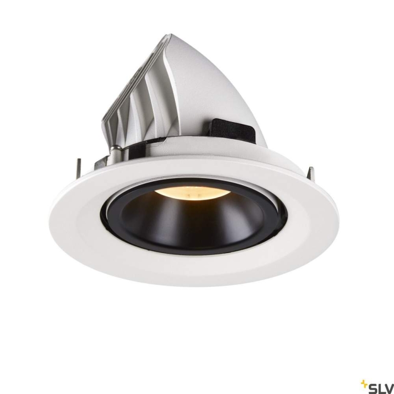 SLV NUMINOS® GIMBLE M, Deckeneinbauleuchte weiß / schwarz 3000K 55°