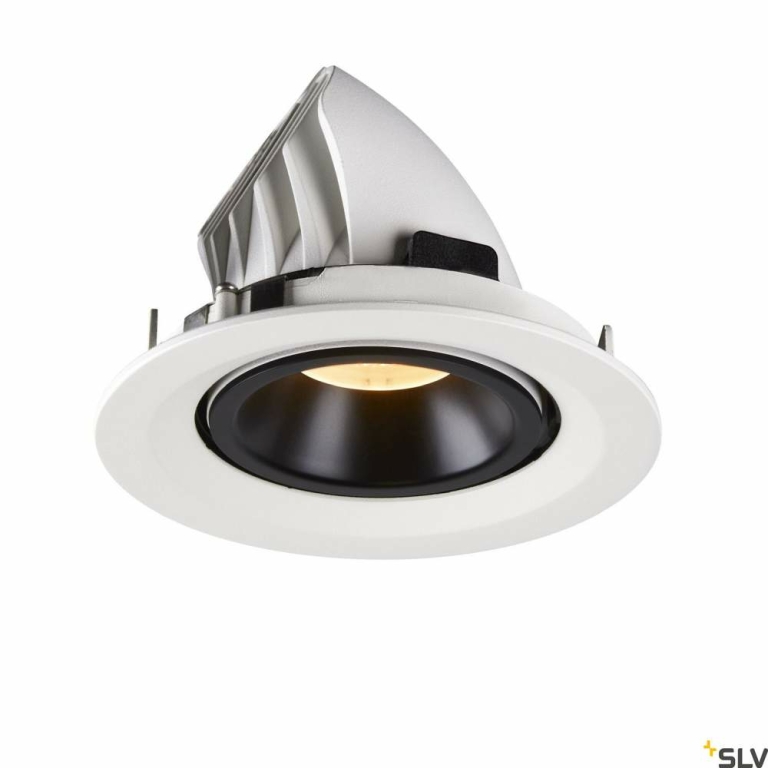 SLV NUMINOS® GIMBLE M, Deckeneinbauleuchte weiß / schwarz 3000K 20°