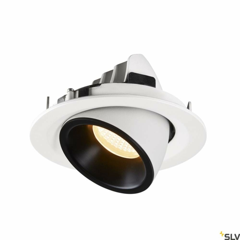 SLV NUMINOS® GIMBLE M, Deckeneinbauleuchte weiß / schwarz 3000K 20°