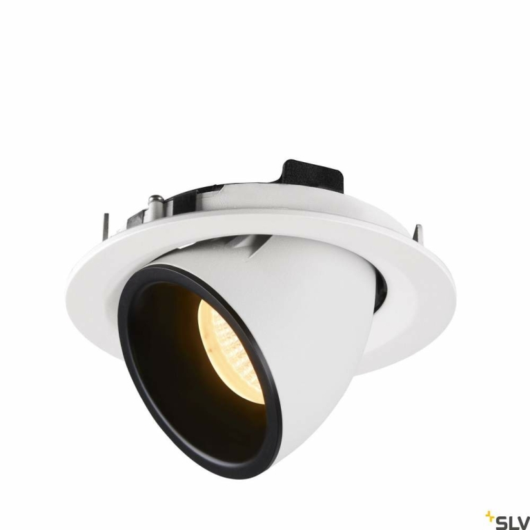 SLV NUMINOS® GIMBLE M, Deckeneinbauleuchte weiß / schwarz 3000K 20°