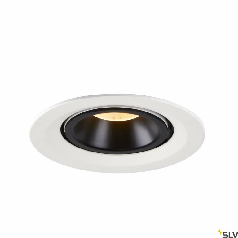 SLV NUMINOS® GIMBLE M, Deckeneinbauleuchte weiß / schwarz 3000K 20°