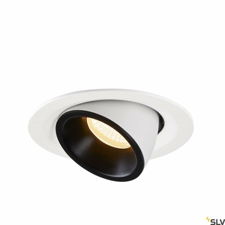 SLV NUMINOS® GIMBLE M, Deckeneinbauleuchte weiß / schwarz 3000K 20°