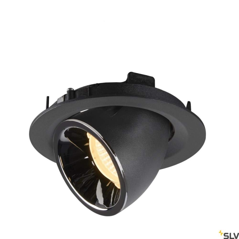 SLV NUMINOS® GIMBLE M, Deckeneinbauleuchte schwarz / chrom 3000K 40°