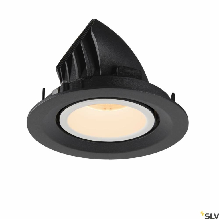 SLV NUMINOS® GIMBLE M, Deckeneinbauleuchte schwarz / weiß 2700K 55°