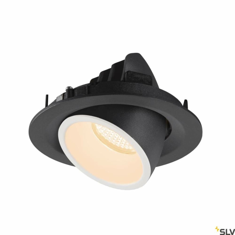 SLV NUMINOS® GIMBLE M, Deckeneinbauleuchte schwarz / weiß 2700K 55°