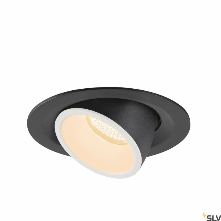 SLV NUMINOS® GIMBLE M, Deckeneinbauleuchte schwarz / weiß 2700K 55°