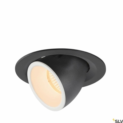 SLV NUMINOS® GIMBLE M, Deckeneinbauleuchte schwarz / weiß 2700K 55°