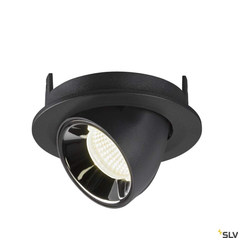 SLV NUMINOS® GIMBLE S, Deckeneinbauleuchte schwarz / chrom 4000K 55°