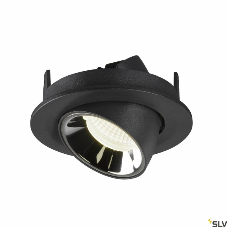 SLV NUMINOS® GIMBLE S, Deckeneinbauleuchte schwarz / chrom 4000K 40°