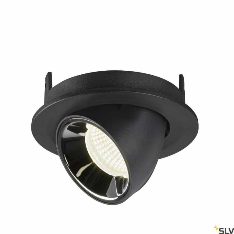 SLV NUMINOS® GIMBLE S, Deckeneinbauleuchte schwarz / chrom 4000K 40°