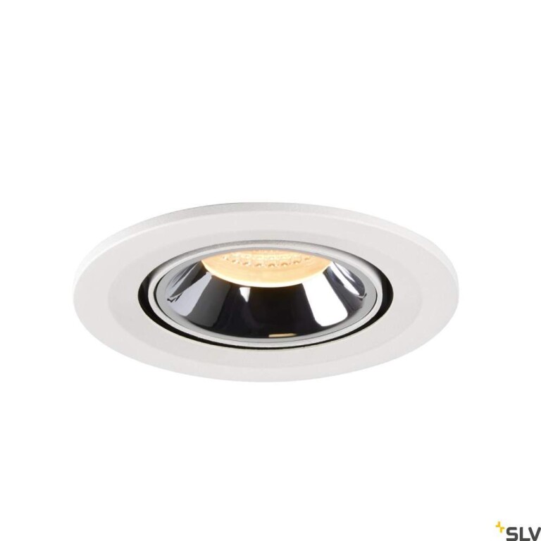 SLV NUMINOS® GIMBLE S, Deckeneinbauleuchte weiß / chrom 30000K 55°