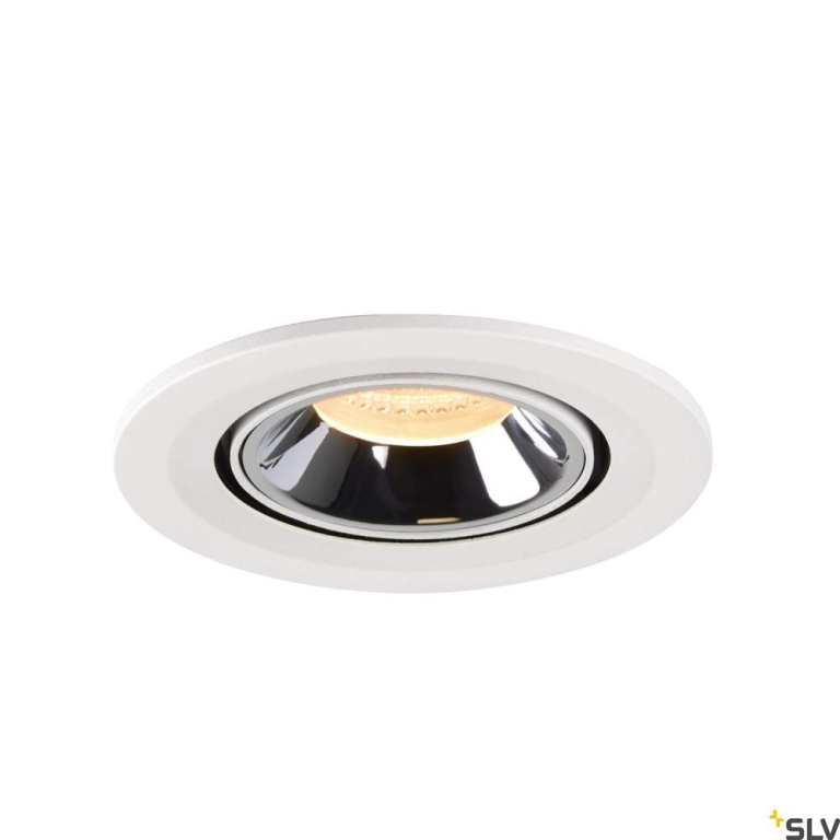SLV NUMINOS® GIMBLE S, Deckeneinbauleuchte weiß / chrom 3000K 40°
