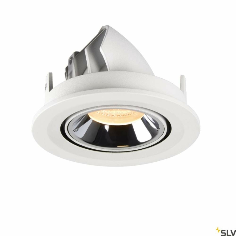 SLV NUMINOS® GIMBLE S, Deckeneinbauleuchte weiß / chrom 3000K 20°