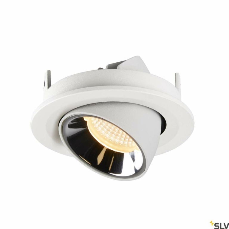 SLV NUMINOS® GIMBLE S, Deckeneinbauleuchte weiß / chrom 3000K 20°