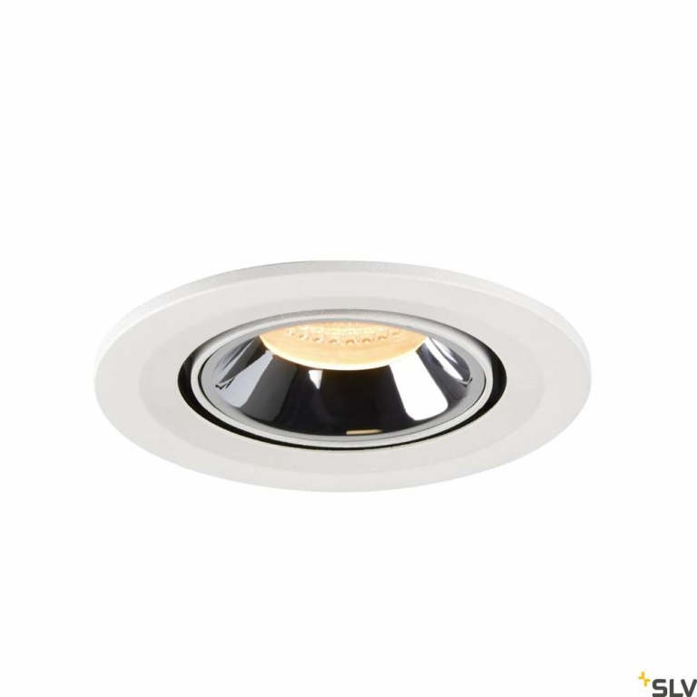SLV NUMINOS® GIMBLE S, Deckeneinbauleuchte weiß / chrom 3000K 20°