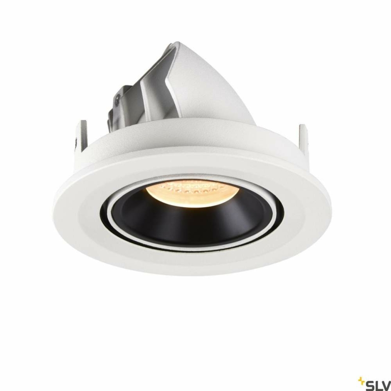 SLV NUMINOS® GIMBLE S, Deckeneinbauleuchte weiß / schwarz 3000K 20°