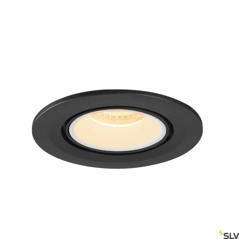 SLV NUMINOS® GIMBLE S, Deckeneinbauleuchte schwarz / weiß 3000K 20°