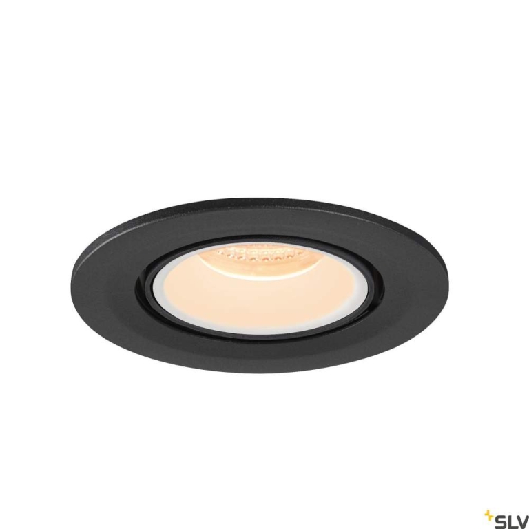 SLV NUMINOS® GIMBLE S, Deckeneinbauleuchte schwarz / weiß 2700K 40°