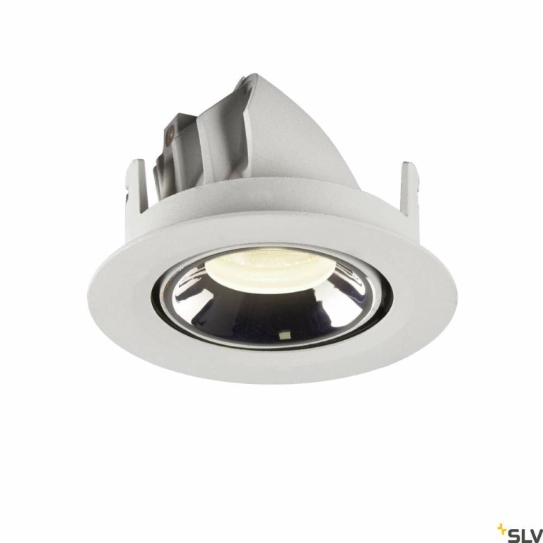 SLV NUMINOS® GIMBLE XS, Deckeneinbauleuchte weiß / chrom 4000K 55°