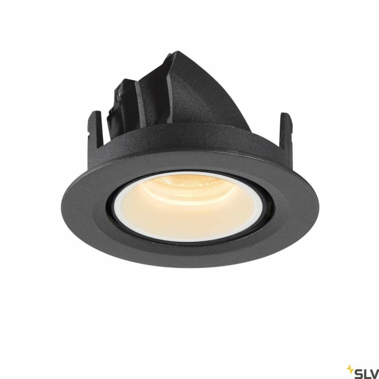 SLV NUMINOS® GIMBLE XS, Deckeneinbauleuchte schwarz / weiß 3000K 40°