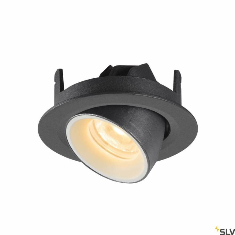 SLV NUMINOS® GIMBLE XS, Deckeneinbauleuchte schwarz / weiß 3000K 40°