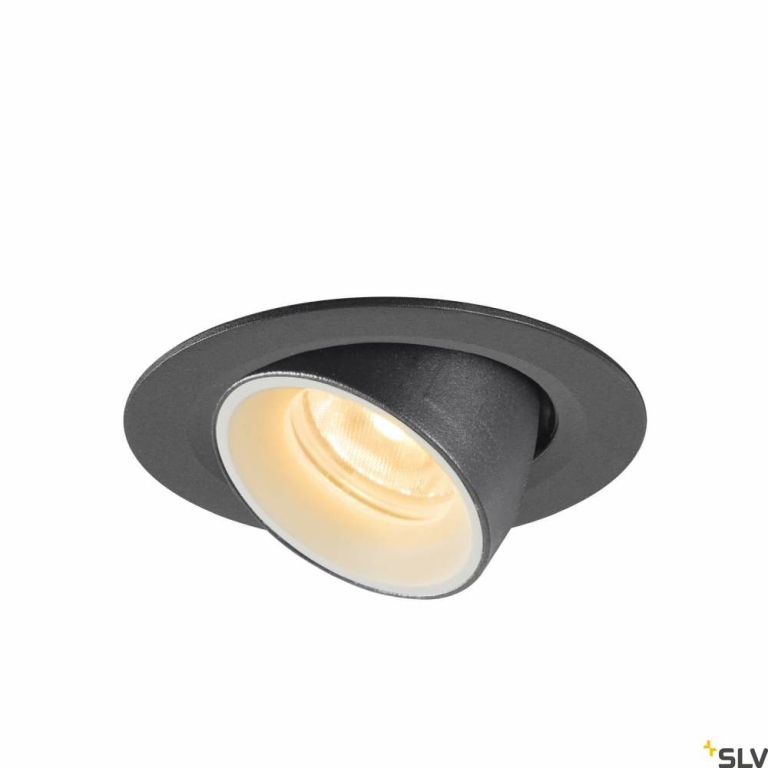 SLV NUMINOS® GIMBLE XS, Deckeneinbauleuchte schwarz / weiß 3000K 40°