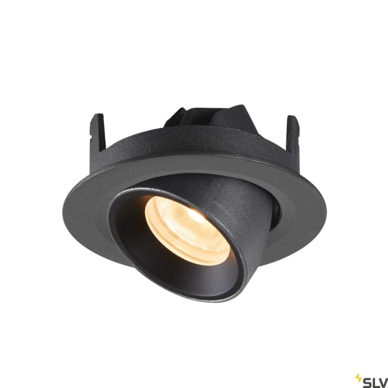 SLV NUMINOS® GIMBLE XS, Deckeneinbauleuchte schwarz 3000K 55°