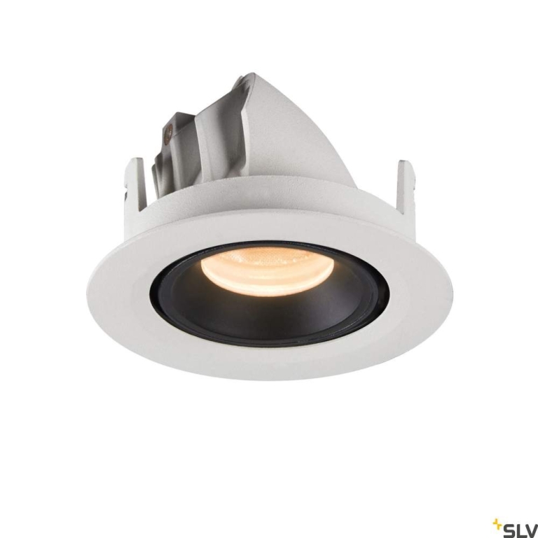 SLV NUMINOS® GIMBLE XS, Deckeneinbauleuchte weiß / schwarz 2700K 55°