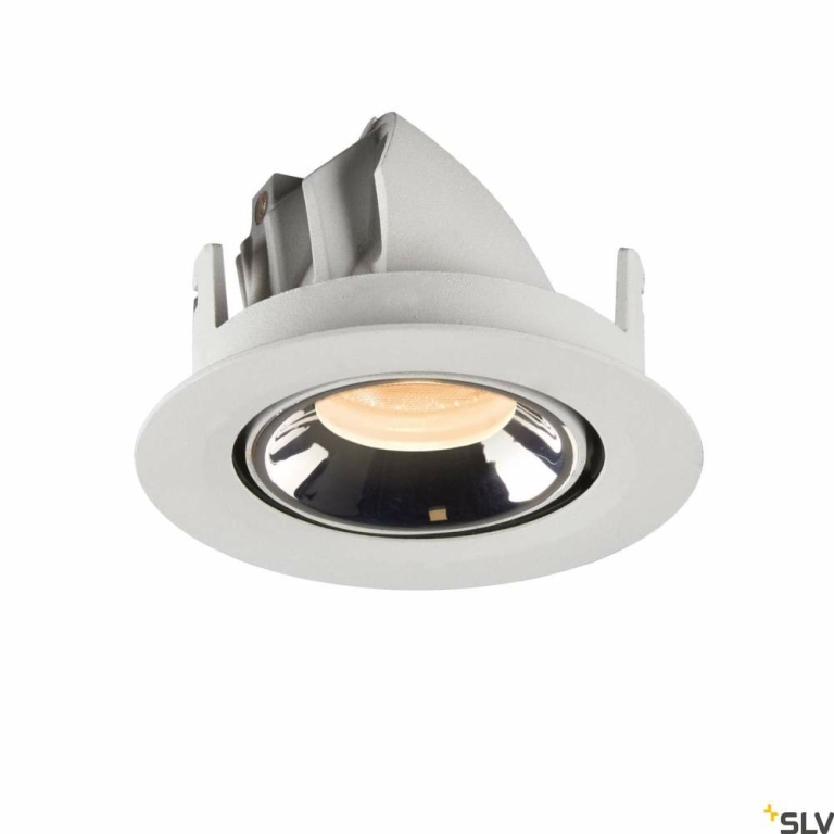 SLV NUMINOS® GIMBLE XS, Deckeneinbauleuchte weiß / chrom 2700K 40°