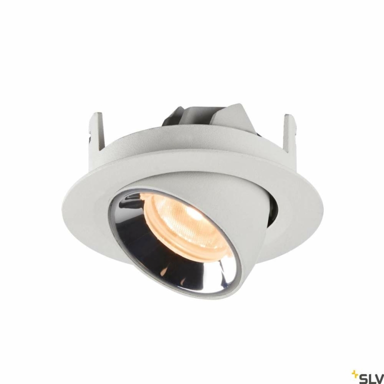 SLV NUMINOS® GIMBLE XS, Deckeneinbauleuchte weiß / chrom 2700K 40°