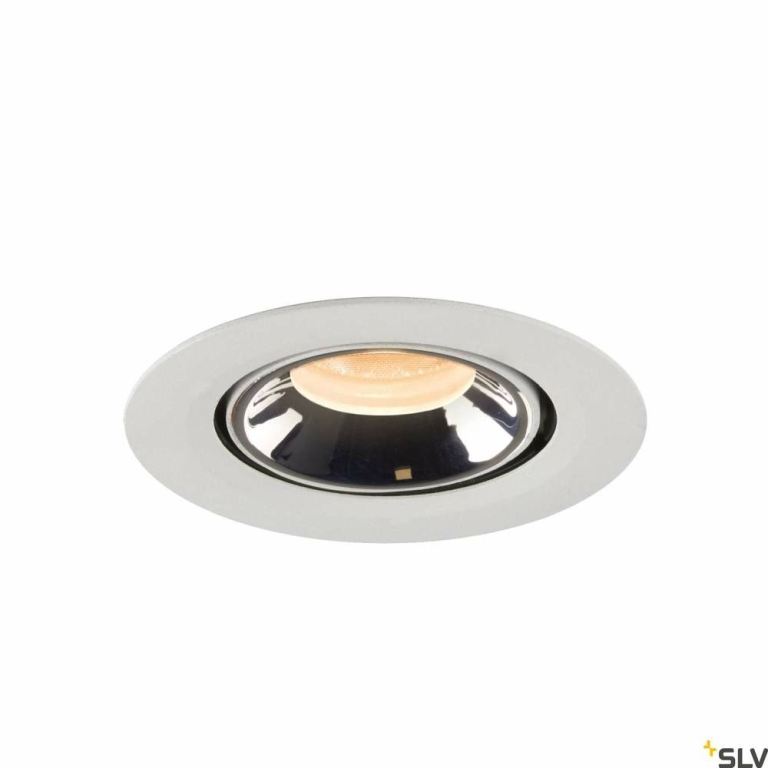 SLV NUMINOS® GIMBLE XS, Deckeneinbauleuchte weiß / chrom 2700K 40°