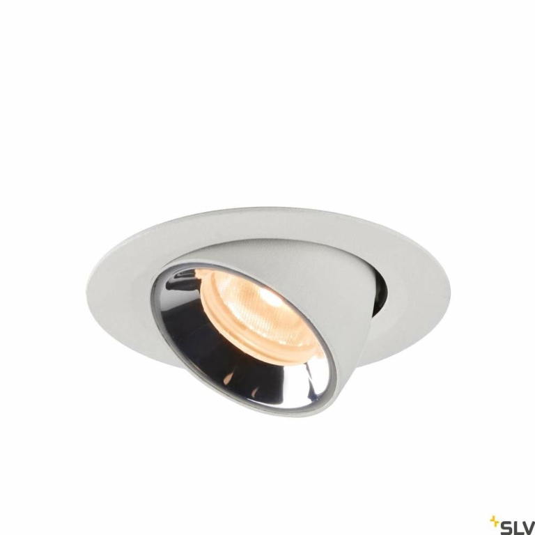 SLV NUMINOS® GIMBLE XS, Deckeneinbauleuchte weiß / chrom 2700K 40°