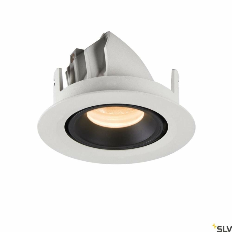 SLV NUMINOS® GIMBLE XS, Deckeneinbauleuchte weiß / schwarz 2700K 20°