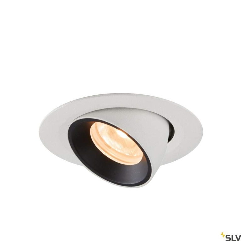 SLV NUMINOS® GIMBLE XS, Deckeneinbauleuchte weiß / schwarz 2700K 20°